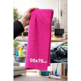 Cabbaroğlu Ticaret Mikrofiber Cam Bezi – Ev Araba Ofis Için Iz Bırakmayan Temizlik Bezi - Pembe - 50x70