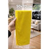 Cabbaroğlu Ticaret Mikrofiber Cam Bezi – Ev Araba Ofis Için Iz Bırakmayan Temizlik Bezi - Sarı - 50x70