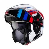 Caberg Horus X Ceneden Acilir Kask Xs (Ece 22.06) (Beyaz-Kirmizi-Mavi)