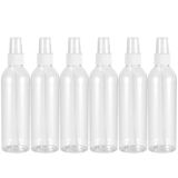 Cabilock Uzun ömürlü 6 adet 250 ml kozmetik ambalaj şişesi, boş sprey şişesi, PET taşınabilir sıvı şişesi (beyaz püskürtme başlığı ve şeffaf şişe)