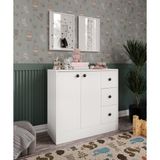 Cabinse Neva Mdf 2 Kapaklı 3 Çekmeceli Çok Amaçlı Dolap Banyo, Oyuncak Dolabı, Mutfak, Kahve Köşesi ,çocuk Elbise Dolabı -Soft Beyaz,sertifikalı Malzeme