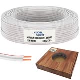 Cable Cable Kordon 2x1.5 Beyaz Kutulu 100 mt Hoparlör Kablosu