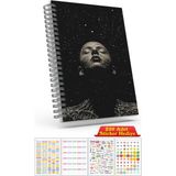 Cabuk Baskı A5 Boyutunda Ajanda Süresiz Haftalık Planlayıcı Defter (250 Adet Sticker Hediyeli) - Antrasit - Siyah