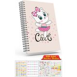 Cabuk Baskı A5 Boyutunda Ajanda Süresiz Haftalık Planlayıcı Defter (250 Adet Sticker Hediyeli) - Baby Pembe