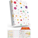 Cabuk Baskı A5 Boyutunda Ajanda Süresiz Haftalık Planlayıcı Defter (250 Adet Sticker Hediyeli) - Renkli