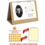 Cabuk Baskı Atatürk Fotoğraflı Spiralli 2024 Masa Takvimi - Kraft
