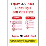 Cabuk Baskı Okul Etiketi Kalem Defter Etiketi Özel Isim Yazılabilen Etiket 210 Adet - Barbi