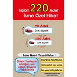 cabuk baskı Okul Etiketi Kalem Defter Etiketi Özel Isim Yazılabilen Etiket Arabalı Etiket 220 Adet