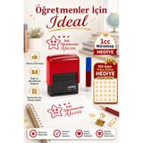 cabuk baskı Sırdaş Kişiye Özel Öğretmen Kaşesi İsim Baskılı Aferin Damgası Mürekkep ve Yıldız Etiket Hediyeli