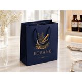 Çabuklar A.Ş Eczane Karton Çanta Körüklü Premium Derin Lacivert (14X8X20 Cm) - 10 Adet - Çabuklar A.Ş Alışveriş Torbası