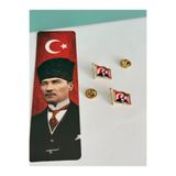 Cacamod 2’li Rozet Set Türk Bayrağı ve Atatürk Broş 29 Ekim Cumhuriyet Bayramı- Öğretmenler Günü Hediyelik