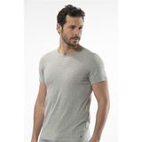 Cacharel 1305 Gri Melanj Erkek O Yaka Kısa Kollu T-Shirt - 2XL