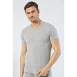 Cacharel 1305 O Yaka Kısa Kollu Erkek T-Shirt - Gri Melanj