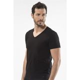Cacharel 1306 Siyah Erkek V Yaka Kısa Kollu T-Shirt - 2XL