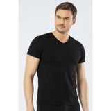 Cacharel 1306 Siyah Erkek V Yaka Kısa Kollu T-Shirt
