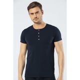 Cacharel 1308 Düğmeli Kısa Kollu Erkek T-shirt - Lacivert