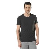 Cacharel 1331 Antrasit Melanj Erkek O Yaka Likralı Kısa Kollu T-Shirt - Antrasit - Melanj