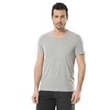 Cacharel 1332 Gri Melanj Erkek V Yaka Likralı Kısa Kollu T-Shirt