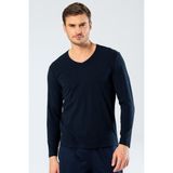 Cacharel 1334 Erkek V Yaka Uzun Kollu T-Shirt - Lacivert - XL