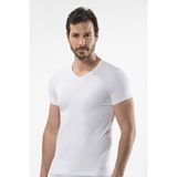 Cacharel 1402 Beyaz Erkek V Yaka T-Shirt - XL