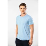 Cacharel 2169 Erkek Modal Pamuk Bisiklet Yaka Kısa Kollu T-Shirt-Açıkmavi - 3XL