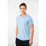 Cacharel 2169 Erkek Modal Pamuk Bisiklet Yaka Kısa Kollu T-shirt-açıkmavi
