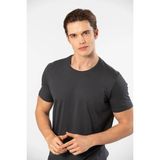 Cacharel 2169 Erkek Modal Pamuk Bisiklet Yaka Kısa Kollu T-Shirt-Antrasit - 2XL