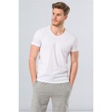 Cacharel 2170 Modal V Yaka Erkek T-shirt - Beyaz