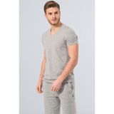 Cacharel 2170 Modal V Yaka Erkek T-Shirt - Gri Melanj - XL