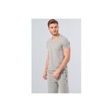 Cacharel 2170 Modal V Yaka Erkek T-shirt - Gri Melanj