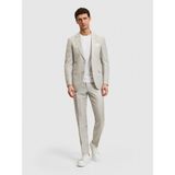 Cacharel Açık Gri Slim Fit Yün Keten Karışımlı Mikro Desen Mono Yaka Takım Elbise 50319141 VR001 - 6 Drop - 48