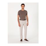Cacharel Bej Carrot Fit Ekose %100 Keten Spor Pantolon 50298898-vr011