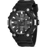 Cacharel Classic Erkek Kol Saati Siyah Silikon Kordon 44 mm Yuvarlak Kasa Suya Dayanıklı
