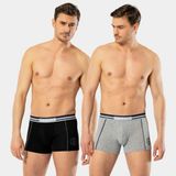 Cacharel Erkek 2'Li Baskili Boxer 1323/Siyah-Gri