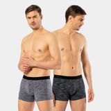 Cacharel Erkek 2'li Inkjet Boxer 1324/Gri-Siyah