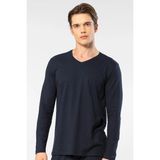 Cacharel Erkek %50 Modal, %50 Pamuk V Yaka Uzunkol T-Shirt - Lacivert