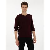 Cacharel Erkek Açık Bordo Slim Fit Yün Karışımlı Bisiklet Yaka Basic Triko Kazak 50315266-VR263