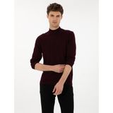 Cacharel Erkek Açık Bordo Slim Fit Yün Karışımlı Yarım Balıkçı Basic Triko Kazak 50315296-VR263 - 2XL