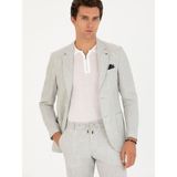 Cacharel Erkek Açık Gri Slim Fit %100 Keten Ceket 50268891-VR001 - 6 Drop