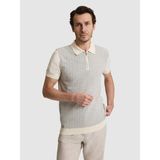 Cacharel Erkek Açık Gri Slim Fit %100 Pamuk Fermuarlı Polo Yaka Triko T-Shirt 50320671-VR001
