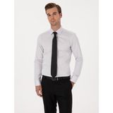 Cacharel Erkek Açık Gri Slim Fit %100 Pamuk Klasik Gömlek 50318179-VR001 - 44