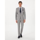 Cacharel Erkek Açık Gri Slim Fit %100 Yün Basic Takım Elbise 50300485-VR001 - 6 Drop