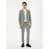 Cacharel Erkek Açık Gri Slim Fit %100 Yün Ekose Takım Elbise 50290899-VR001 - 54 - 6 Drop