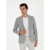 Cacharel Erkek Açık Gri Slim Fit Keten Karışımlı Spor Ceket 50284659-VR001 - 48 - 6 Drop