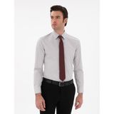 Cacharel Erkek Açık Gri Slim Fit Klasik Yaka Basic Gömlek 50304037-VR001 - 38