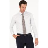 Cacharel Erkek Açık Gri Slim Fit Uzun Kollu Basic Gömlek 50285570-VR001 - 44