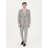 Cacharel Erkek Açık Gri Slim Fit Yün Kaşmir Karışımlı Çizgili Takım Elbise 50272578-VR001 - 48 - 6 Drop