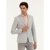 Cacharel Erkek Açık Gri Slim Fit Yün Keten Karışımlı Ceket 50284564-VR001 - 6 Drop
