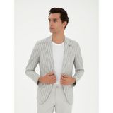 Cacharel Erkek Açık Gri Slim Fit Yün Keten Karışımlı Ceket 50284598-VR001 - 52 - 6 Drop