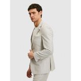 Cacharel Erkek Açık Gri Slim Fit Yün Keten Karışımlı Mikro Desen Mono Yaka Takım Elbise 50319141-VR001 - 6 Drop - 48